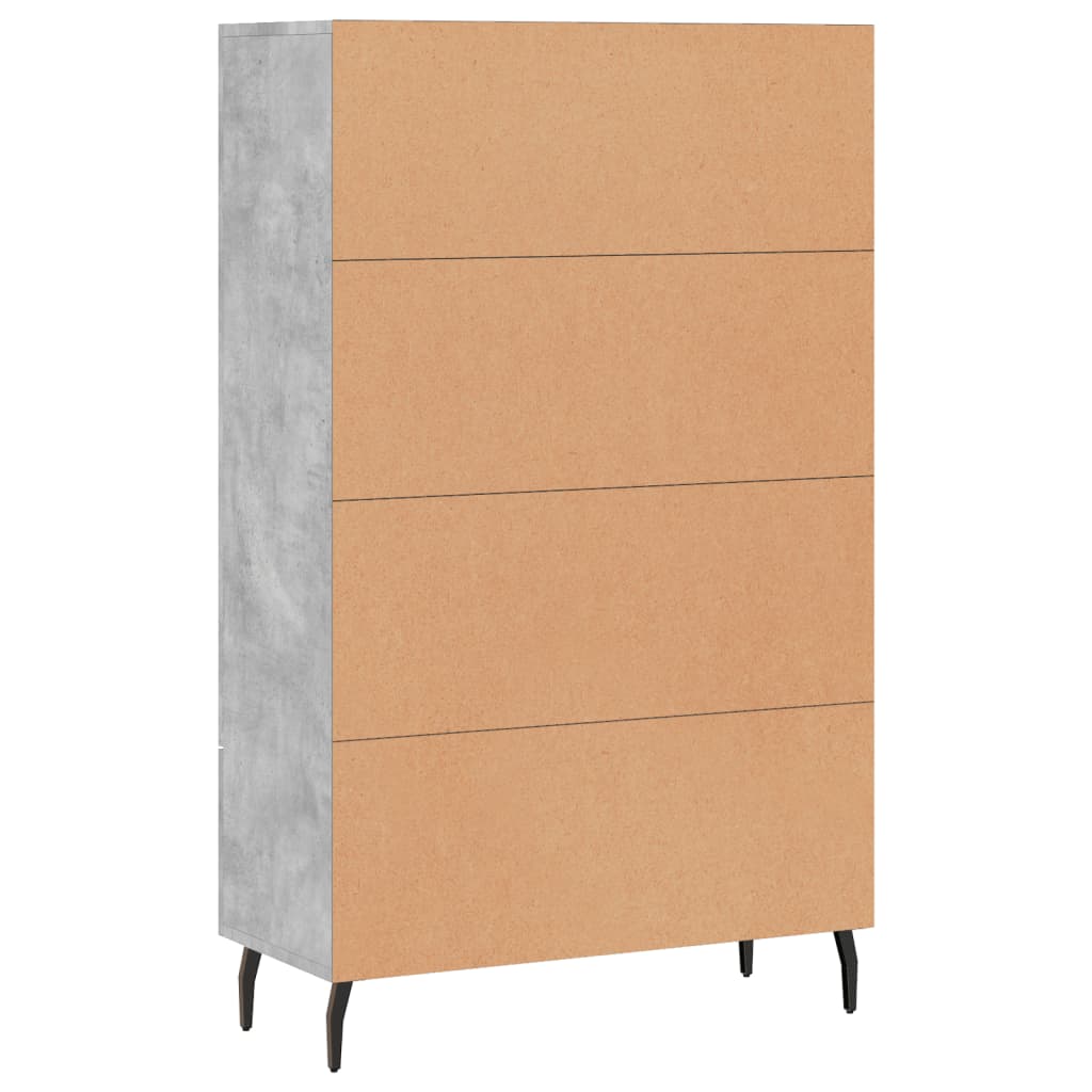 Highboard Concrete Grey 69.5x31x115 cm Engineered Wood