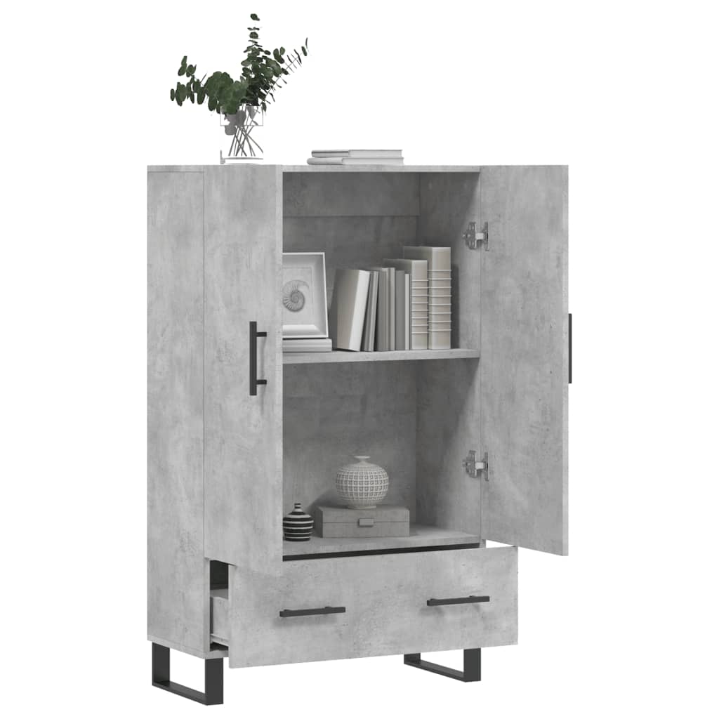 Highboard Concrete Grey 69.5x31x115 cm Engineered Wood
