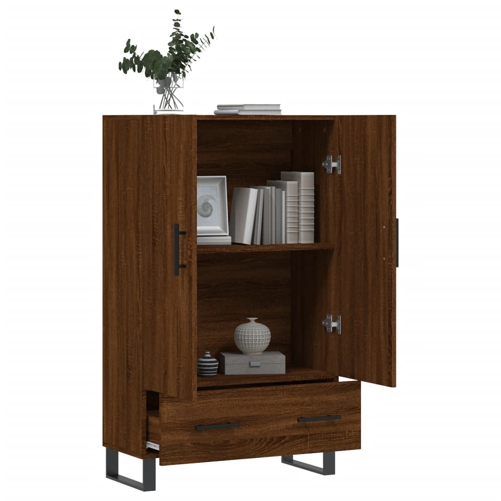 Highboard Brown Oak 69.5x31x115 cm Engineered Wood