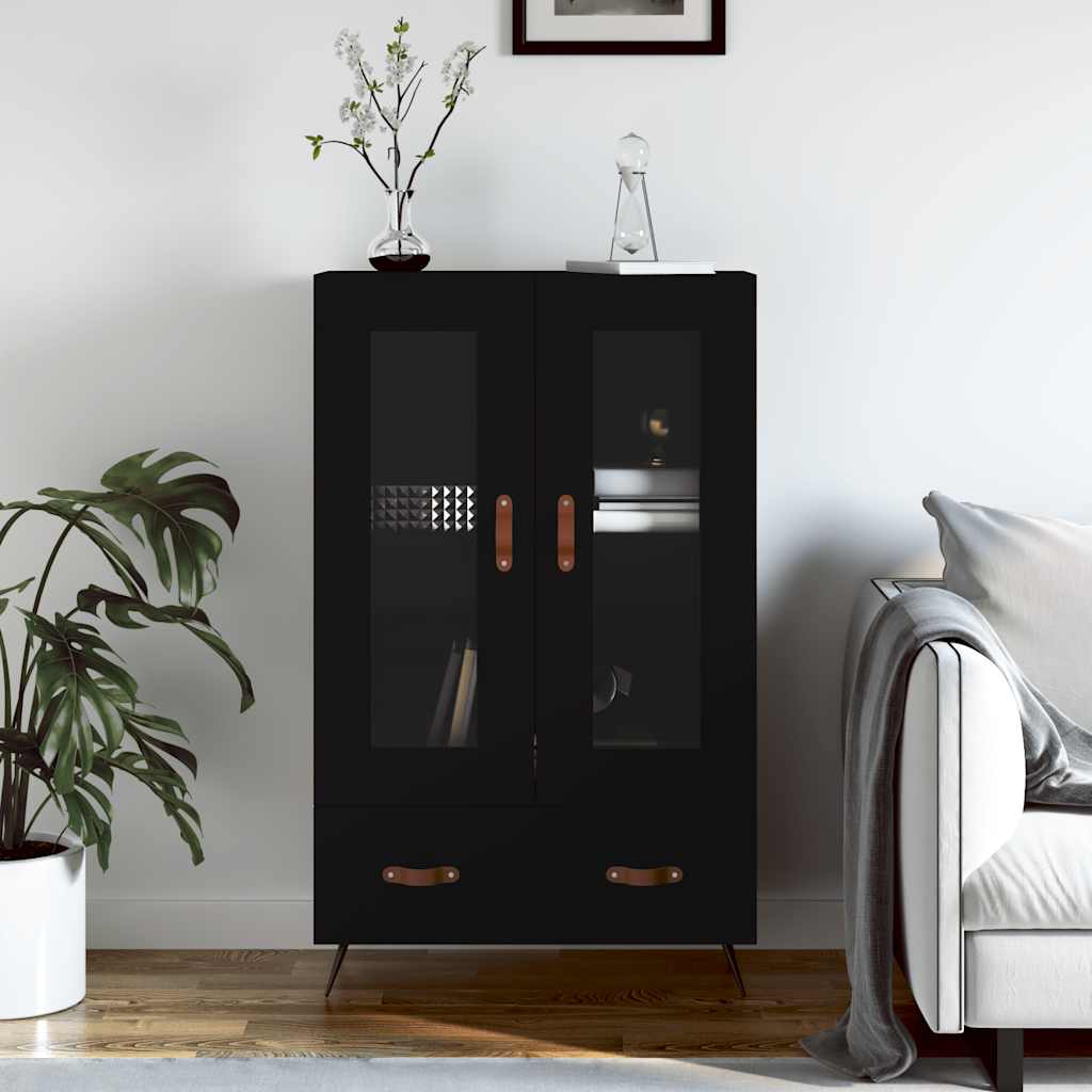 Highboard Black 69,5x31x115 cm Engineered Wood