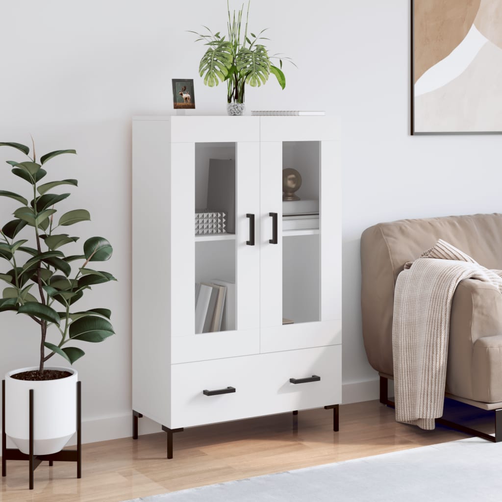 Highboard White 69.5x31x115 cm Engineered Wood