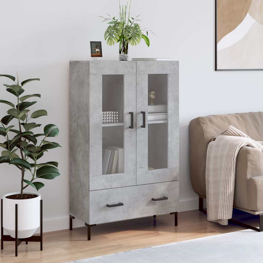 Highboard Concrete Grey 69,5x31x115 cm Engineered Wood