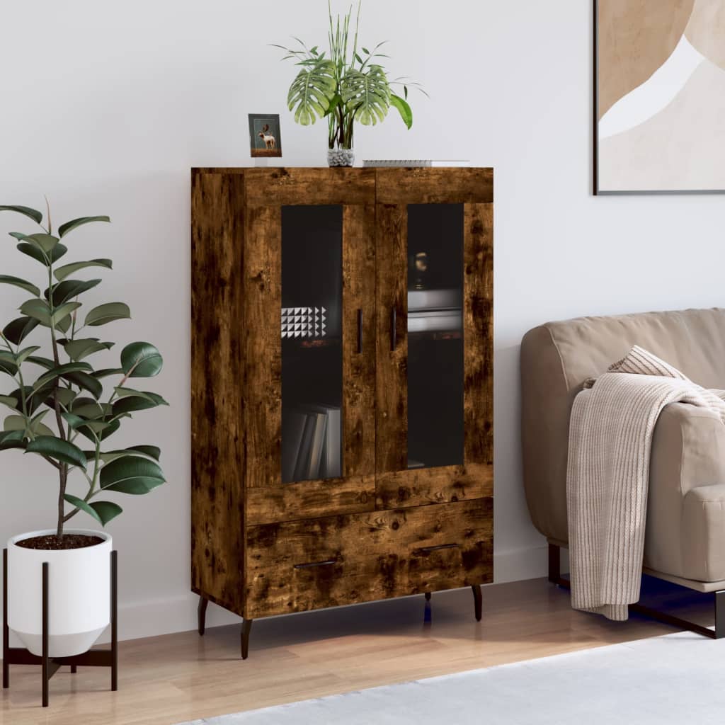 Highboard Smoked Oak 69,5x31x115 cm Engineered Wood