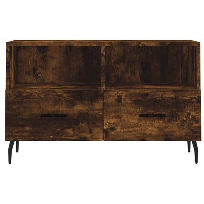 TV Cabinet Smoked Oak 80x36x50 cm Engineered Wood