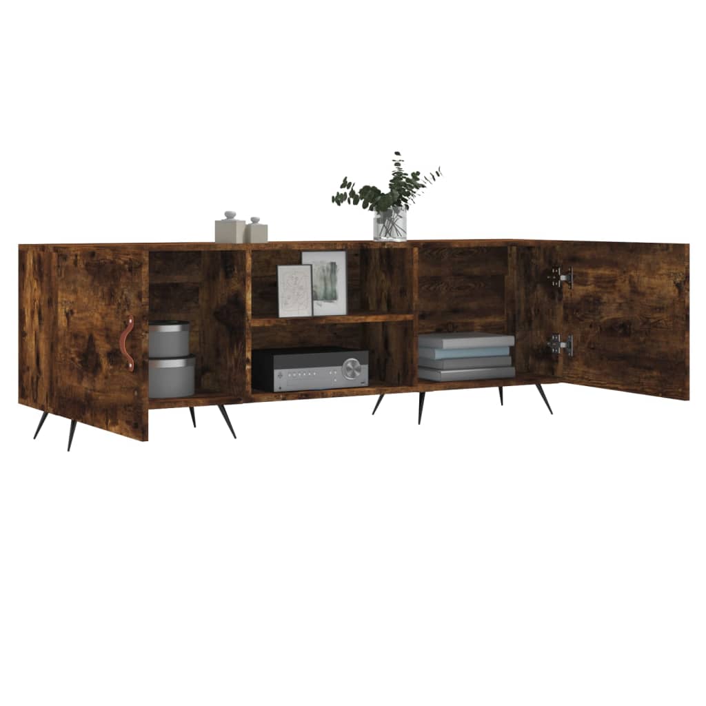 TV Cabinet Smoked Oak 150x30x50 cm Engineered Wood