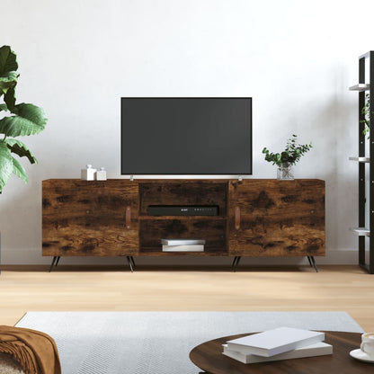 TV Cabinet Smoked Oak 150x30x50 cm Engineered Wood