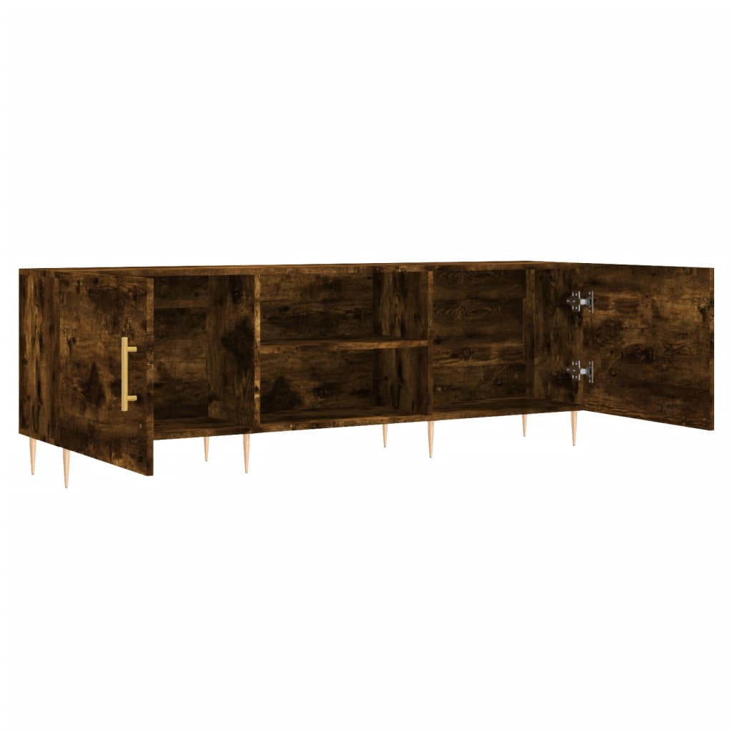 TV Cabinet Smoked Oak 150x30x50 cm Engineered Wood