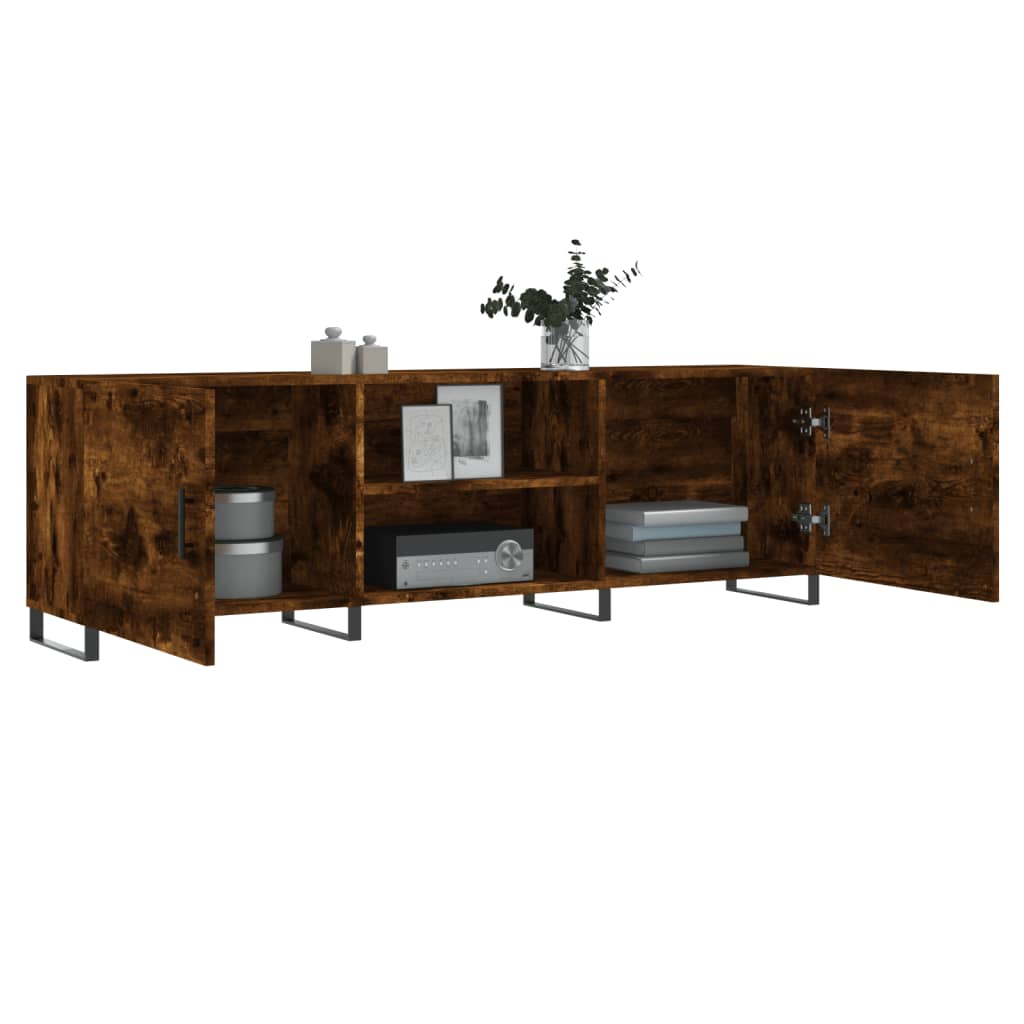 TV Cabinet Smoked Oak 150x30x50 cm Engineered Wood