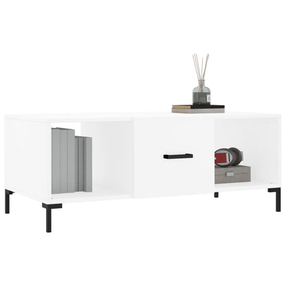 Coffee Table White 102x50x40 cm Engineered Wood