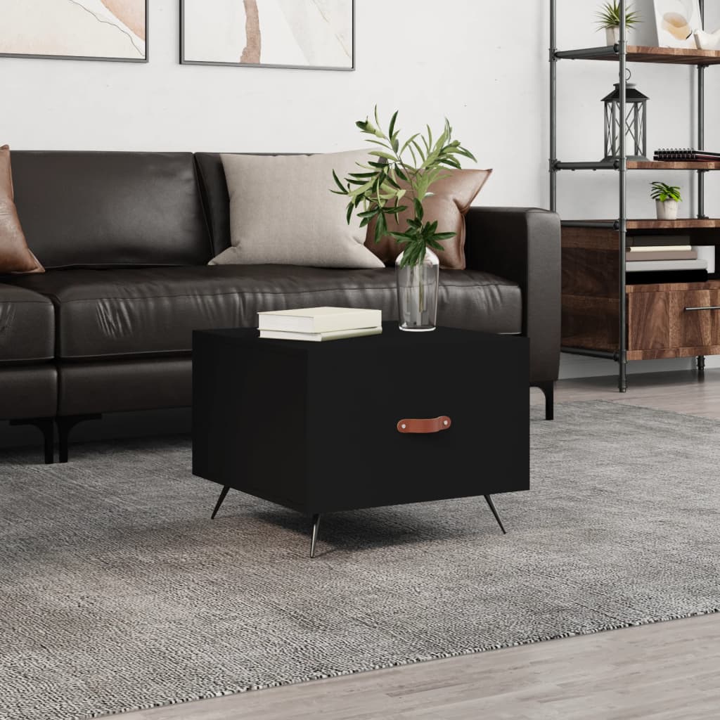 Coffee Table Black 50x50x40 cm Engineered Wood
