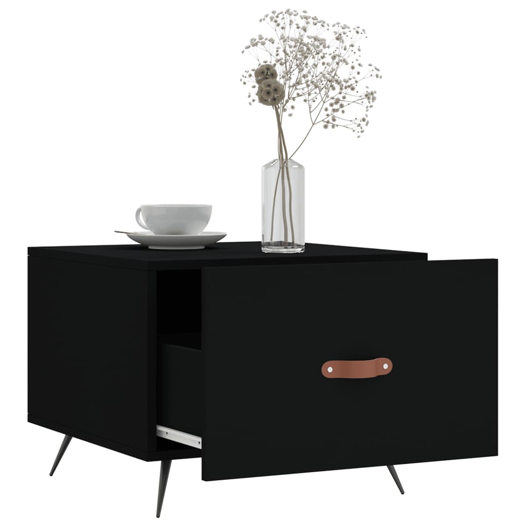 Coffee Tables 2 pcs Black 50x50x40 cm Engineered Wood