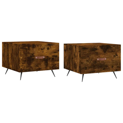 Coffee Tables 2 pcs Smoked Oak 50x50x40 cm Engineered Wood