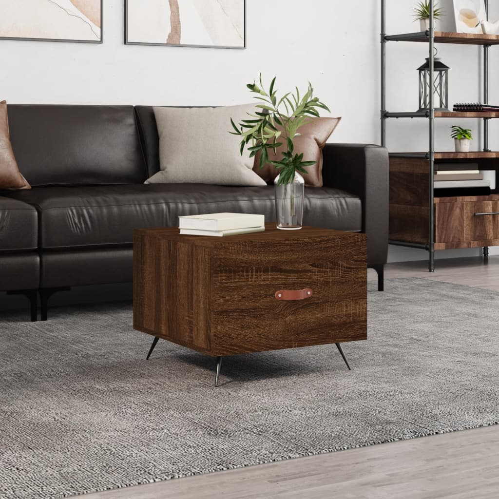 Coffee Table Brown Oak 50x50x40 cm Engineered Wood