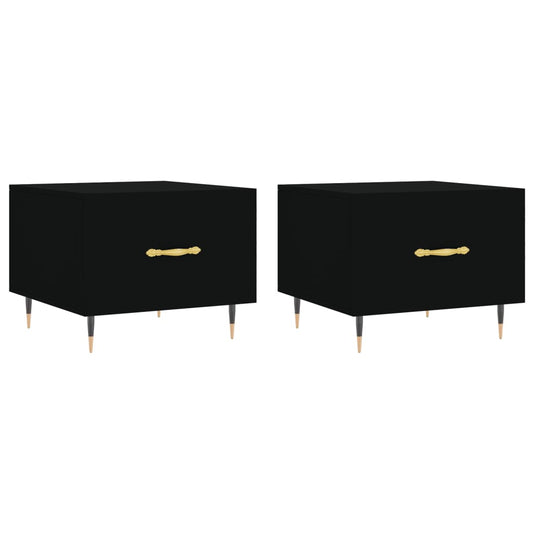 Coffee Tables 2 pcs Black 50x50x40 cm Engineered Wood