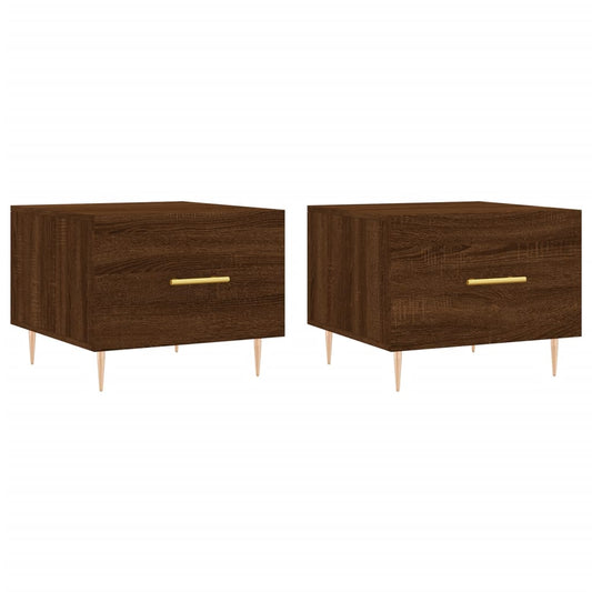 Coffee Tables 2 pcs Brown Oak 50x50x40 cm Engineered Wood