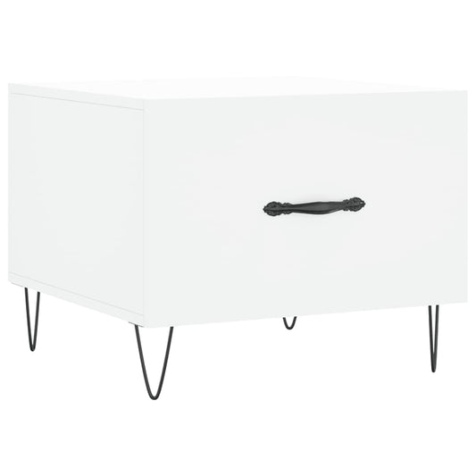 Coffee Table White 50x50x40 cm Engineered Wood