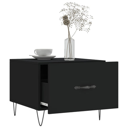 Coffee Table Black 50x50x40 cm Engineered Wood