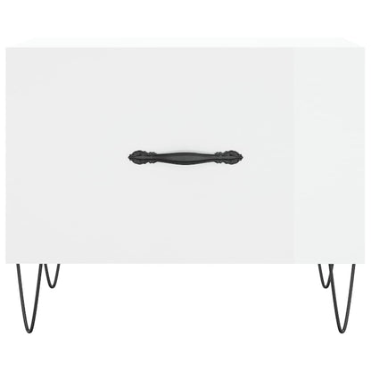 Coffee Table High Gloss White 50x50x40 cm Engineered Wood