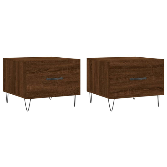 Coffee Tables 2 pcs Brown Oak 50x50x40 cm Engineered Wood