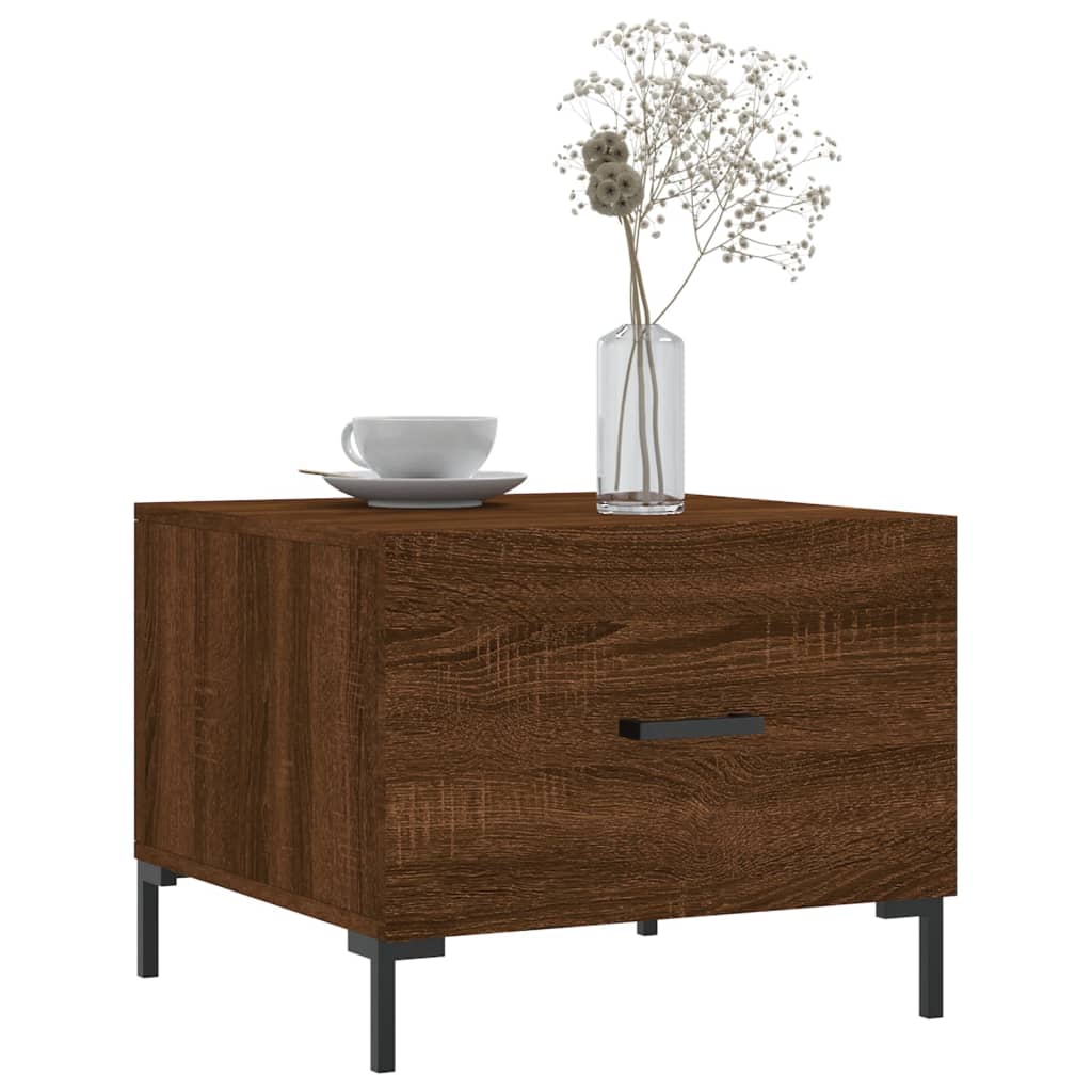 Coffee Table Brown Oak 50x50x40 cm Engineered Wood