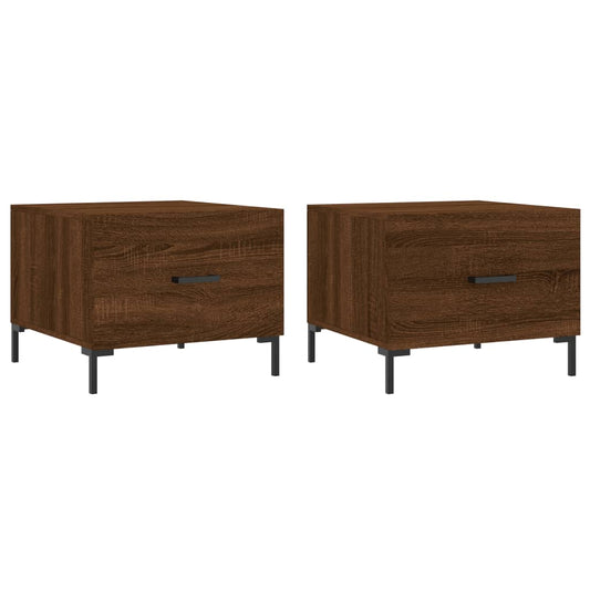 Coffee Tables 2 pcs Brown Oak 50x50x40 cm Engineered Wood