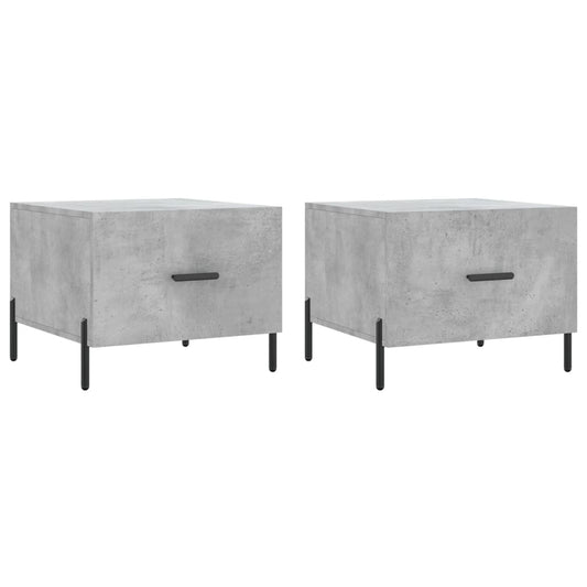 Coffee Tables 2 pcs Concrete Grey 50x50x40 cm Engineered Wood