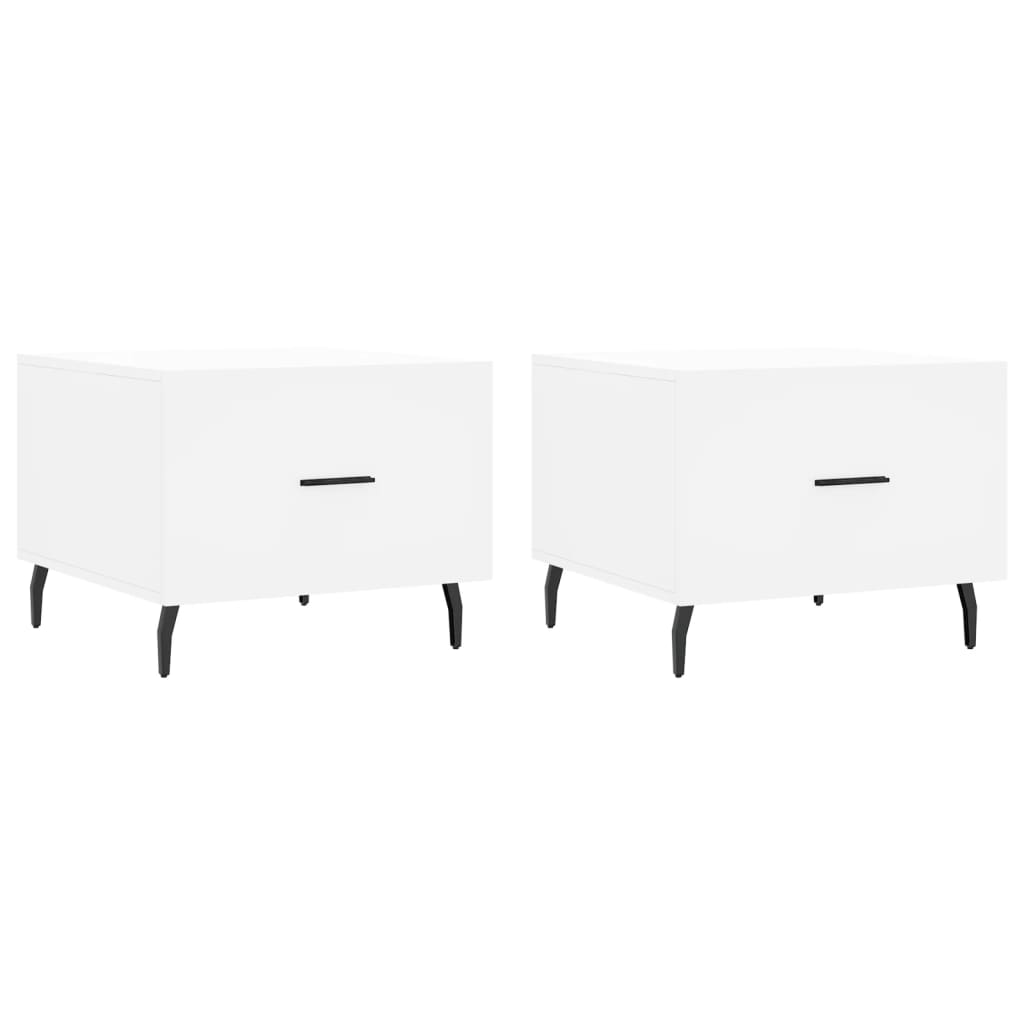 Coffee Tables 2 pcs White 50x50x40 cm Engineered Wood