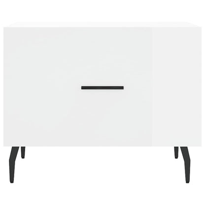 Coffee Table High Gloss White 50x50x40 cm Engineered Wood