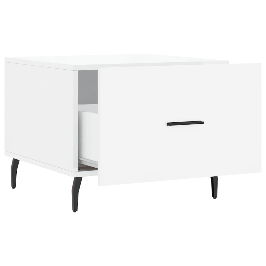 Coffee Tables 2pcs High Gloss White 50x50x40 cm Engineered Wood
