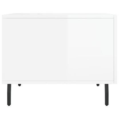 Coffee Tables 2pcs High Gloss White 50x50x40 cm Engineered Wood