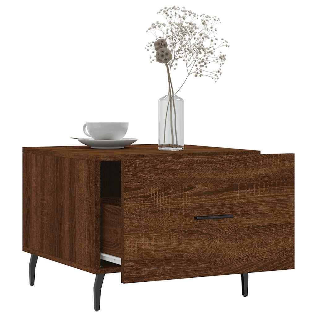 Coffee Table Brown Oak 50x50x40 cm Engineered Wood