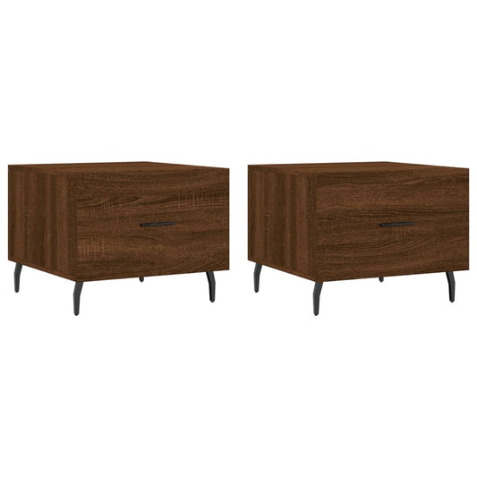 Coffee Tables 2 pcs Brown Oak 50x50x40 cm Engineered Wood