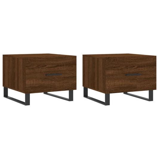 Coffee Tables 2 pcs Brown Oak 50x50x40 cm Engineered Wood