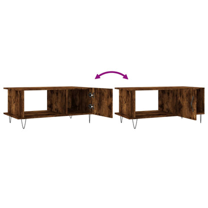 Coffee Table Smoked Oak 90x50x40 cm Engineered Wood