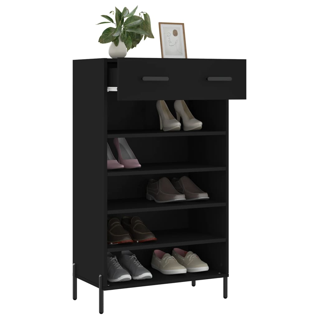 Shoe Cabinet | Black | Engineered wood, iron, zinc alloy | Medium