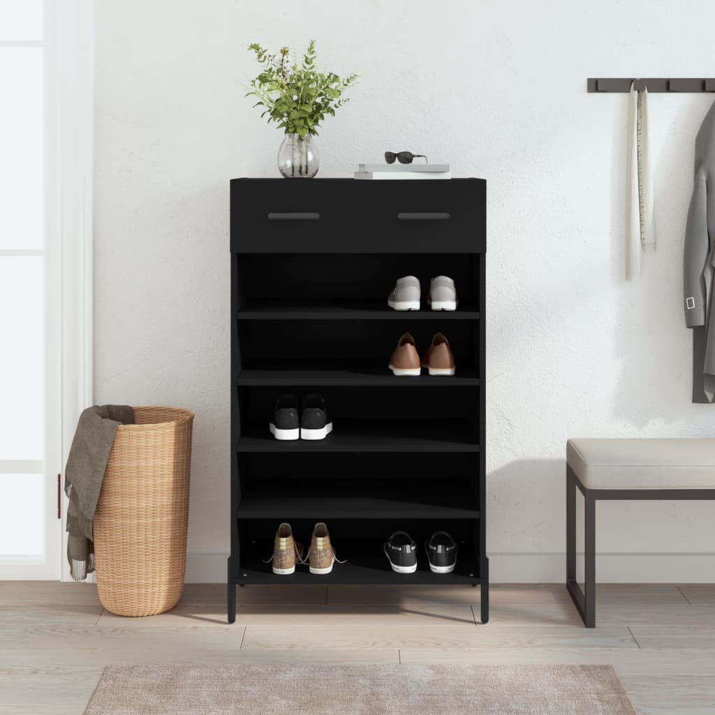 Shoe Cabinet | Black | Engineered wood, iron, zinc alloy | Medium