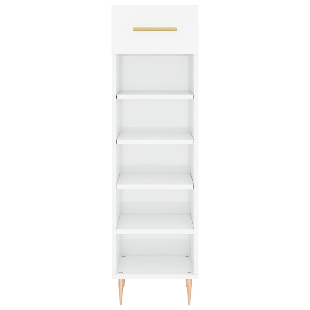 Shoe Cabinet High Gloss White 30x35x105 cm Engineered Wood