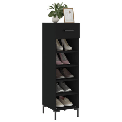 Shoe Cabinet | Black | Engineered wood | 30 cm x 35 cm x 105 cm