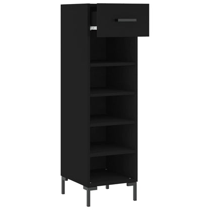Shoe Cabinet | Black | Engineered wood | 30 cm x 35 cm x 105 cm