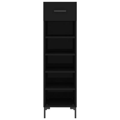 Shoe Cabinet | Black | Engineered wood | 30 cm x 35 cm x 105 cm