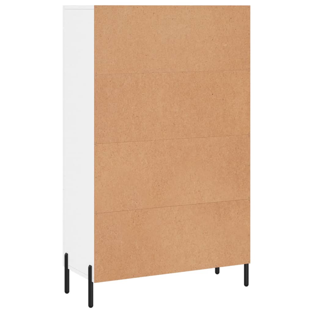 Highboard High Gloss White 69.5x31x115 cm Engineered Wood