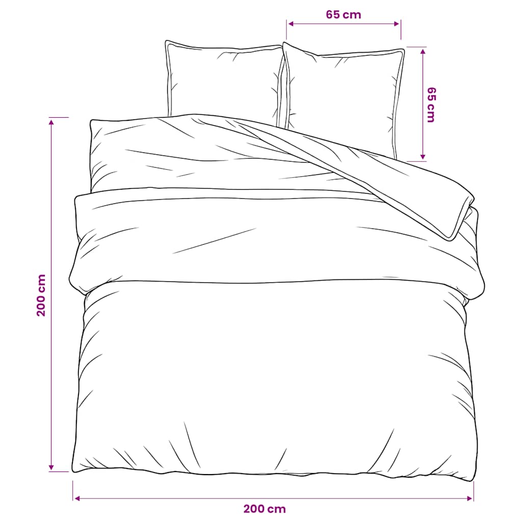 Duvet Cover Set White and Brown 200x200 cm Cotton