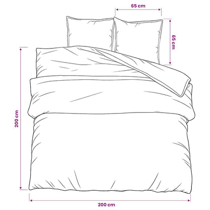 Duvet Cover Set White and Brown 200x200 cm Cotton