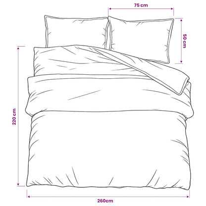 Duvet Cover Set White and Brown 260x220 cm Cotton