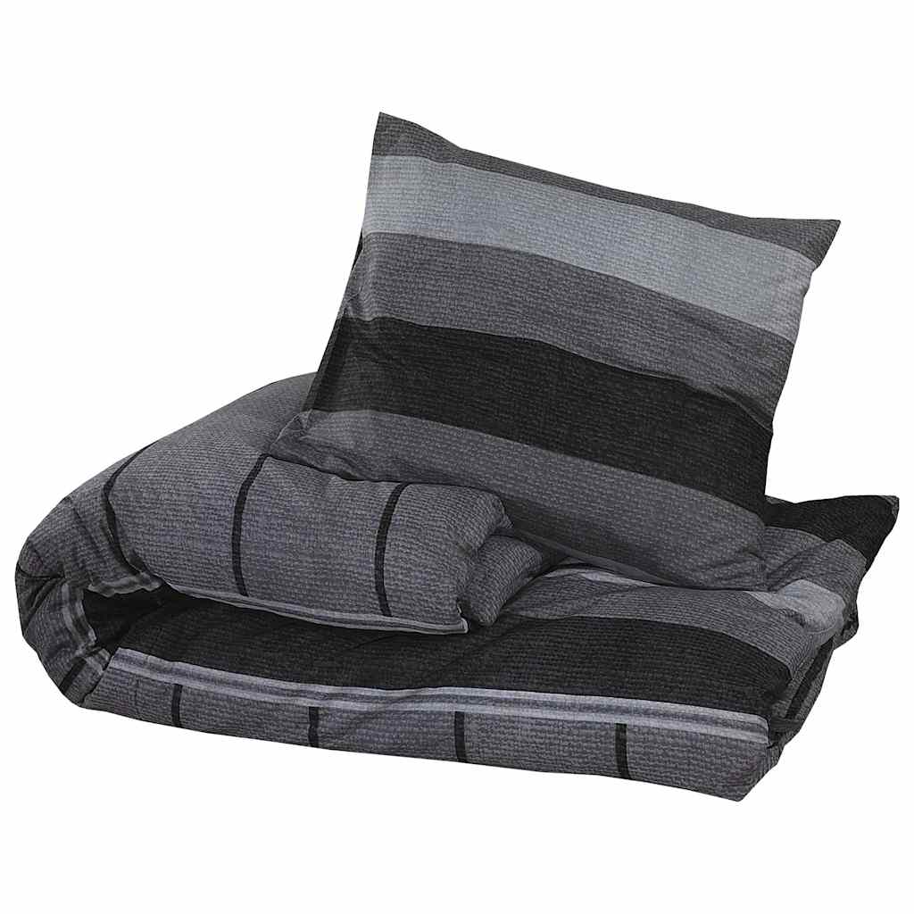 Duvet Cover Set Dark Grey 155x220 cm Cotton