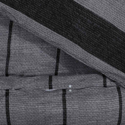 Duvet Cover Set Dark Grey 155x220 cm Cotton