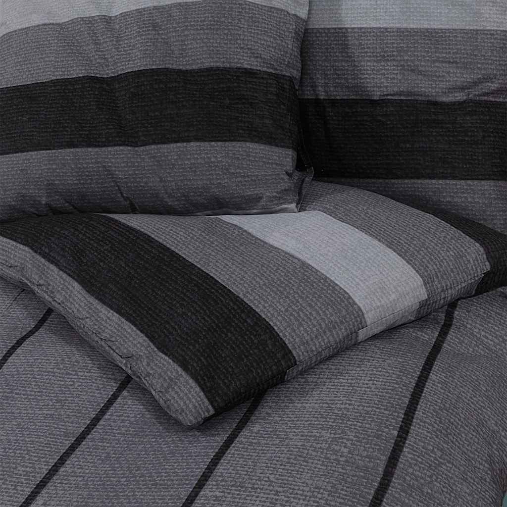 Duvet Cover Set Dark Grey 155x220 cm Cotton
