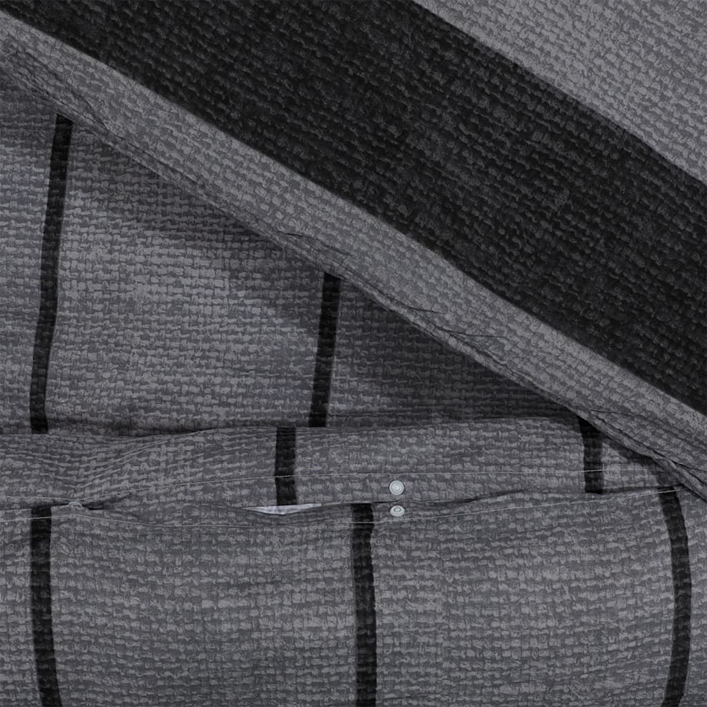 Duvet Cover Set Dark Grey 200x200 cm Cotton