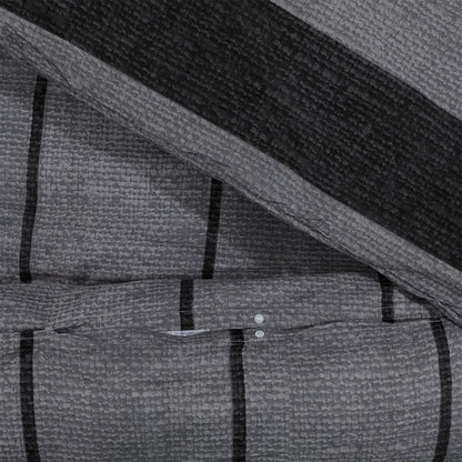 Duvet Cover Set Dark Grey 200x200 cm Cotton