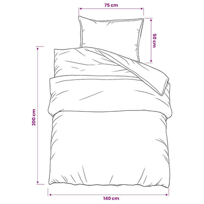 Duvet Cover Set Dark Grey 140x200 cm Cotton